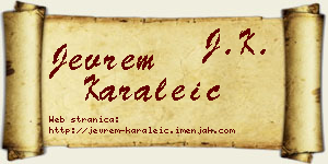 Jevrem Karaleić vizit kartica